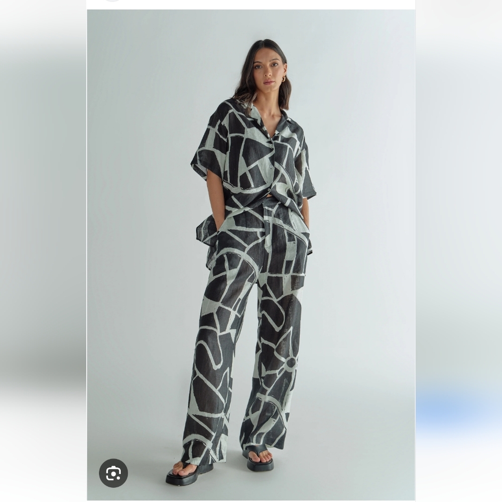 SUMMER AWAY Claire Pants |Rescue LINEN PANTS  Sz L GUC